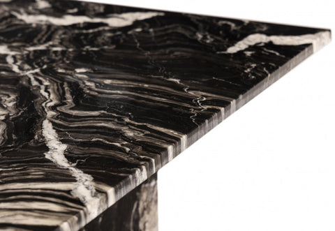 Meridian Furniture Inc. Verona Handcrafted Marble Dining Table Contemporary Refectory - 60 W