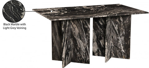 Meridian Furniture Inc. Verona Handcrafted Marble Dining Table Contemporary Refectory - 60 W