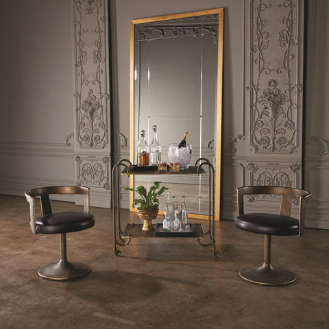 Blade Contemporary Bronze Bar Cart