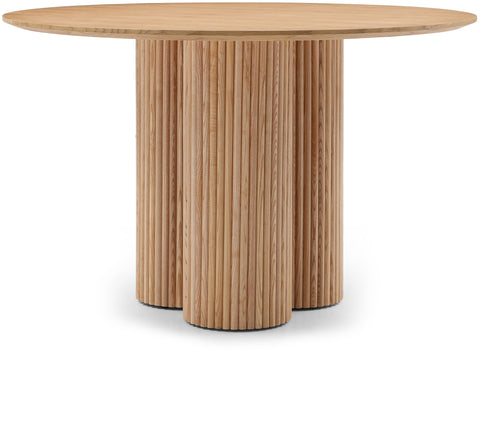 Meridian Furniture Inc. Timeless Minimalist Tulip Round Dining Table with Fluted Details - 48 W