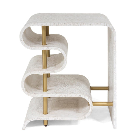 Global Views Traverse Nature-Driven Modernist S Curve Accent Table