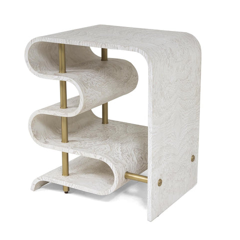 Global Views Traverse Nature-Driven Modernist S Curve Accent Table