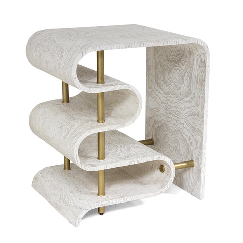 Global Views Traverse Nature-Driven Modernist S Curve Accent Table