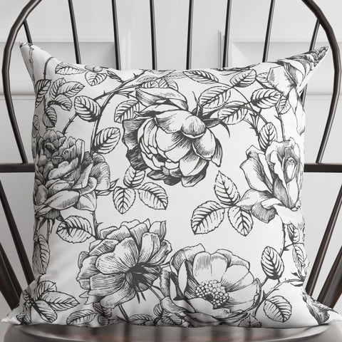 Powered by People Classic Floral Graphic Traditional Handcrafted Accent Pillow - 18 x 18