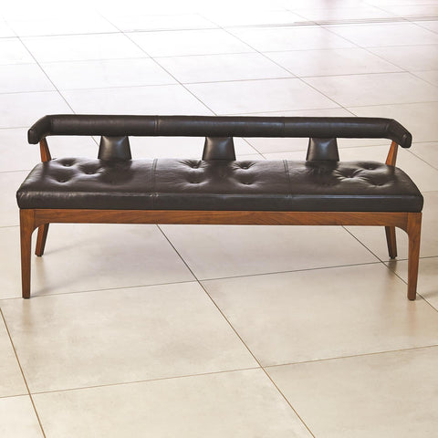 Timeless Minimalist Lounge Bench with Low Back and Tufted Upholstered Design