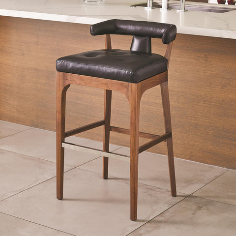 Timeless Minimalist Modern Tufted Upholstered Bar Stool
