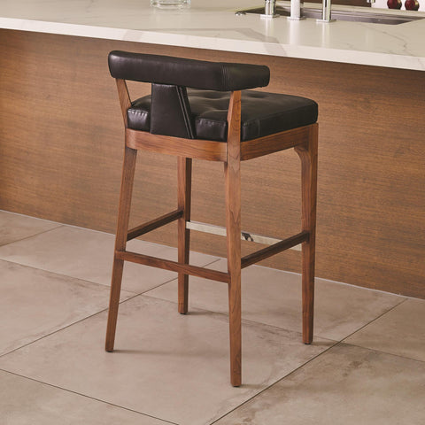 Timeless Minimalist Modern Tufted Upholstered Bar Stool