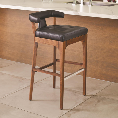 Timeless Minimalist Modern Tufted Upholstered Bar Stool