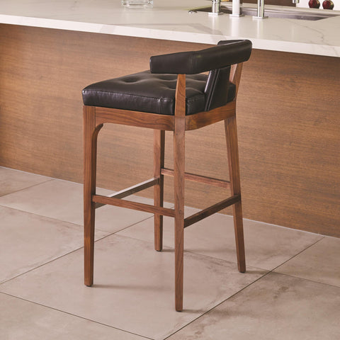 Timeless Minimalist Modern Tufted Upholstered Bar Stool