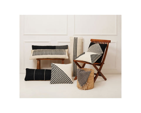 Monochromatic Minimalist Handcrafted Lumbar Pillow Cover