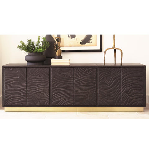 Modern Abstract Accent Cabinet in Matte Finish