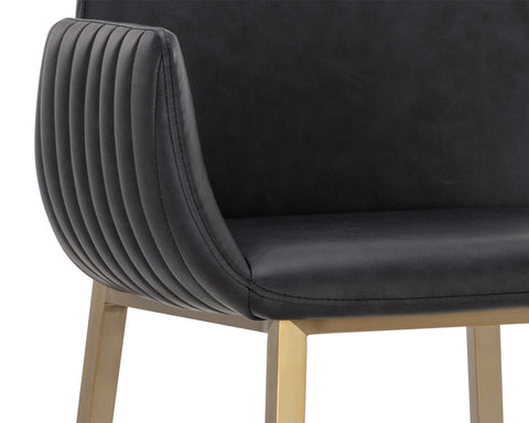 Timeless Minimalist Modern Fluted Faux Leather Bar Stool
