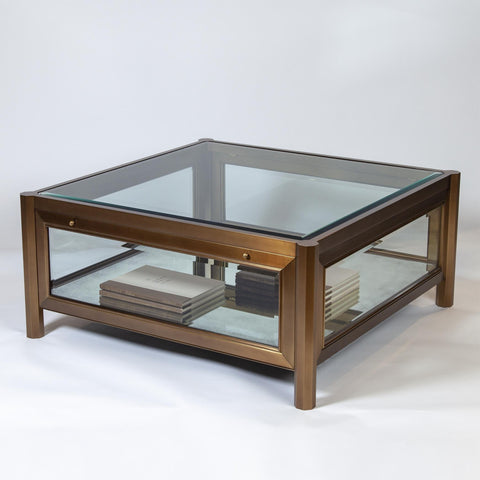 Global Views Timeless Minimalist Square Glass Coffee Table
