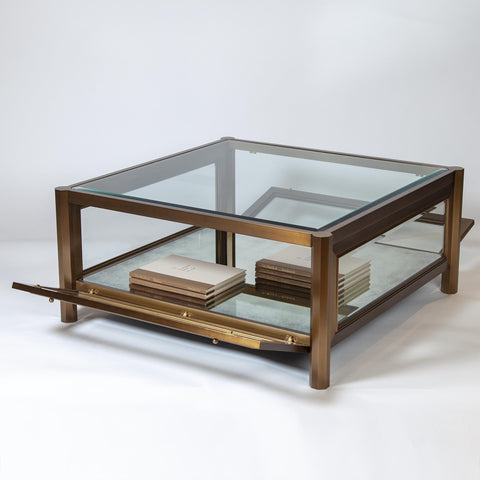 Global Views Timeless Minimalist Square Glass Coffee Table