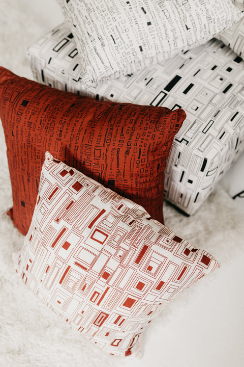 Contemporary Graphic Accent Square Throw Pillow