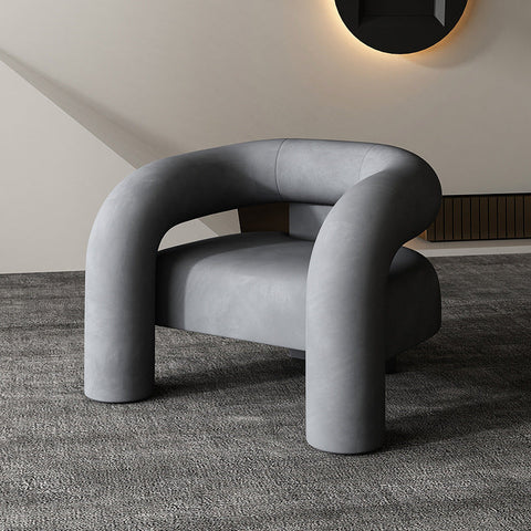 Timeless Minimalist Modern Barrel Back Velvet Armchair