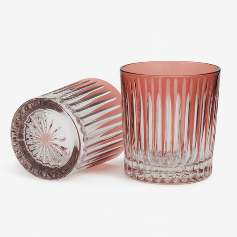Linia Crystal Tumblers - Set of 2 in dusty red