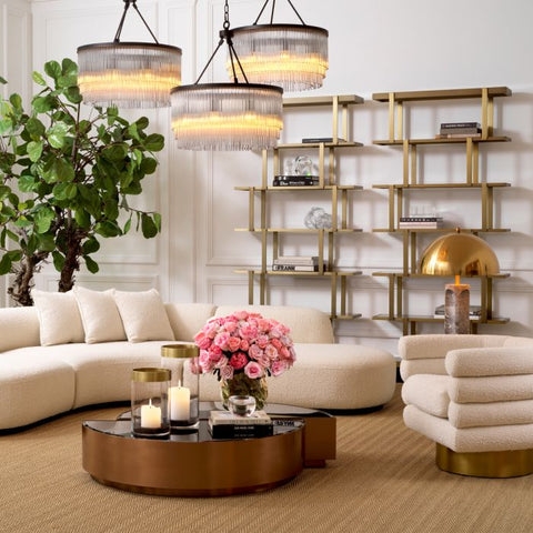 Nesto Industrial Etagere Bookshelf with Brushed Finish