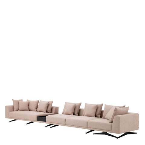 Endless Contemporary Modular Sectional with Armrests and Loose Cushions