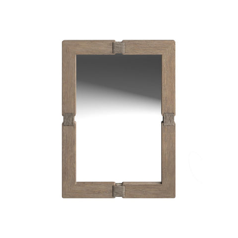 Contemporary Rope Wood Framed Accent Wall Mirror for Bathrooms