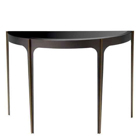 Timeless Minimalist Mid Century Semi-Circle Beveled Console