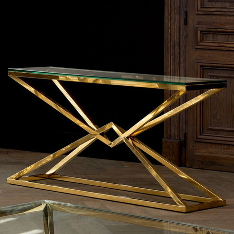 Eichholtz Timeless Minimalist Entryway Console in Gold Frame