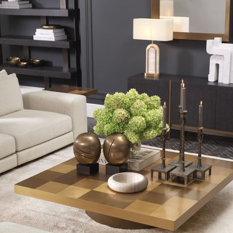 Eichholtz Space Saving Modern Drum Center Table with Color Block Design - 22 W