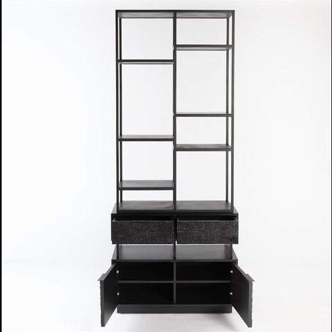Kyoto Modern Etagere Bookcase with Abstract Design