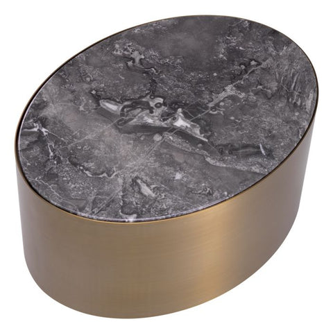 Space Saving Modern Oval Marble Center Table Accent Table