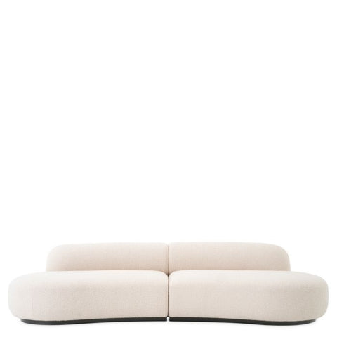 Björn Curved Asymmetrical Sofa with Tight Low Back Upholstered