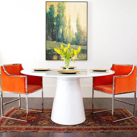 Hamilton Tulip Dining Table with Drum Base for Minimalist Dining