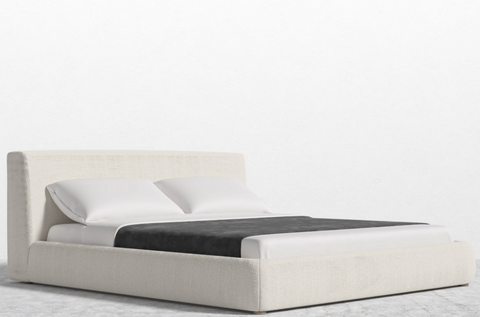 Rove Concepts Modern Ophelia Upholstered Platform Bed with Headboard - Queen - Cal King