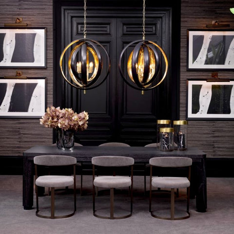 Eichholtz Timeless Minimalist Farm Dining Table in Charcoal