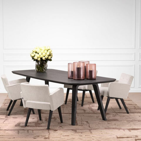 Eichholtz Timeless Minimalist Farm Dining Table with Curved Frame