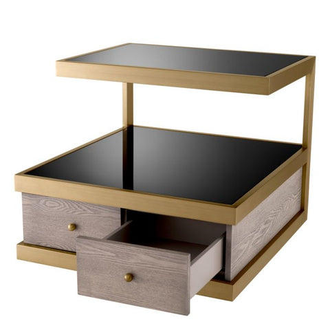 Timeless Minimalist Contemporary C Table with Storage Accent Table