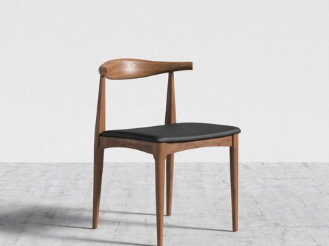 Timeless Minimalist Walnut Mid Century Dining Side Chair