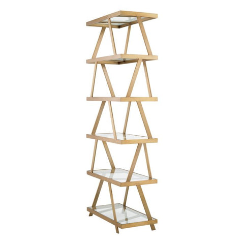 Billinghurst Etagere Bookshelf in Brushed Gold