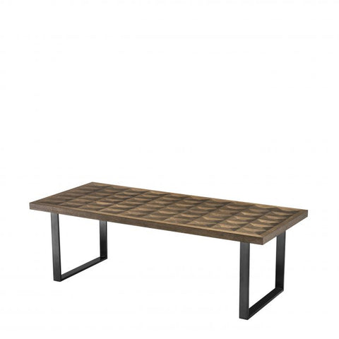 Timeless Minimalist Geometric Marquetry Rectangle Dining Table