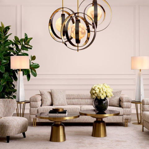 Eichholtz Timeless Minimalist Curved Marble Coffee Table