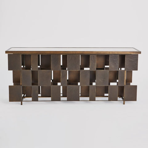 Timeless Minimalist Geometric Bronze Console for Modern Entryways