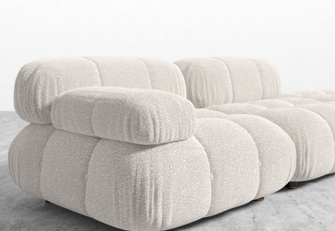 Belia Contemporary Open End Sofa with Armrests and Button Detailing