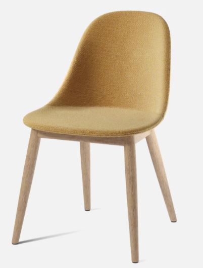 Timeless Minimalist Modern Oak Upholstered Dining Side Chair