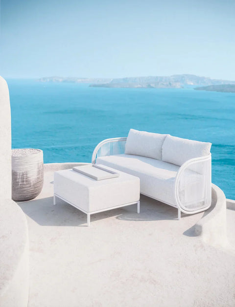 Kamari Modern Weather Resistant Pouf Ottoman