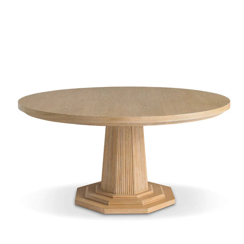 Bunny Williams Haven Tulip Round Dining Table with Fluted Drum Base - 60 W