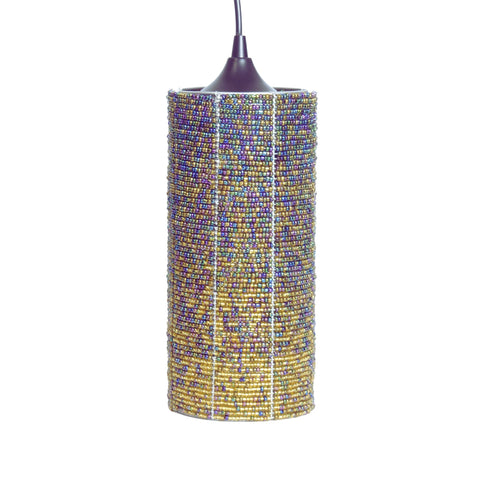 Canyon Bohemian Art Glass Pendant Light with Beads Accent