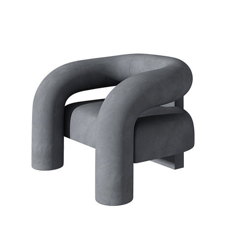 Timeless Minimalist Modern Barrel Back Velvet Armchair