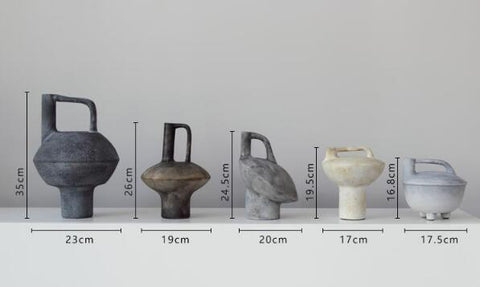 Decorating Essentials Handcrafted Asymmetrical Jug Vase in Matte Terracotta