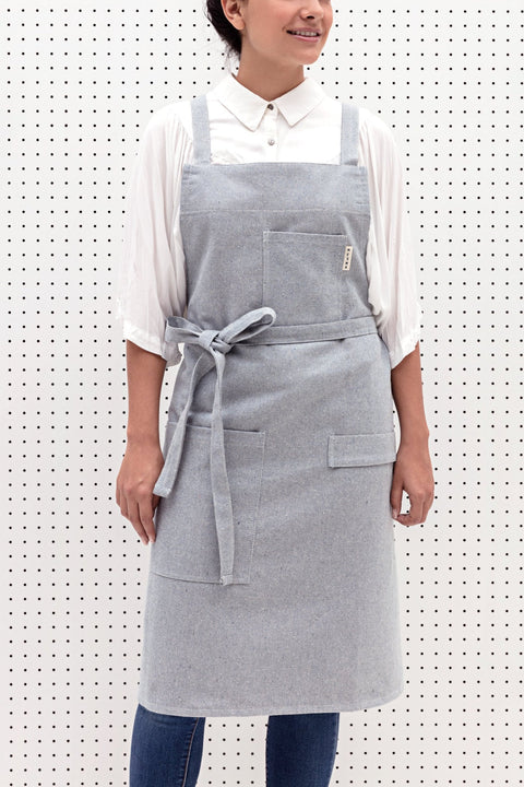 Pinafore Apron with Adjustable Crossback and Utility Loop