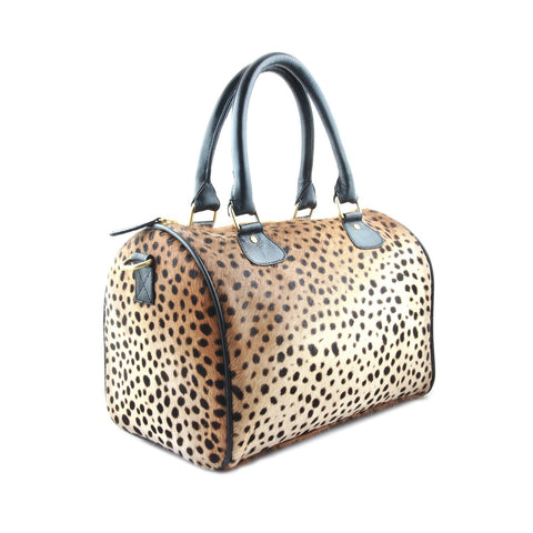 Leopard Animal Duffel Bag with Shoulder Straps and Zip Top