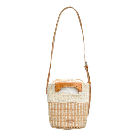 Geometric Drawstring Sisal Basket Bag